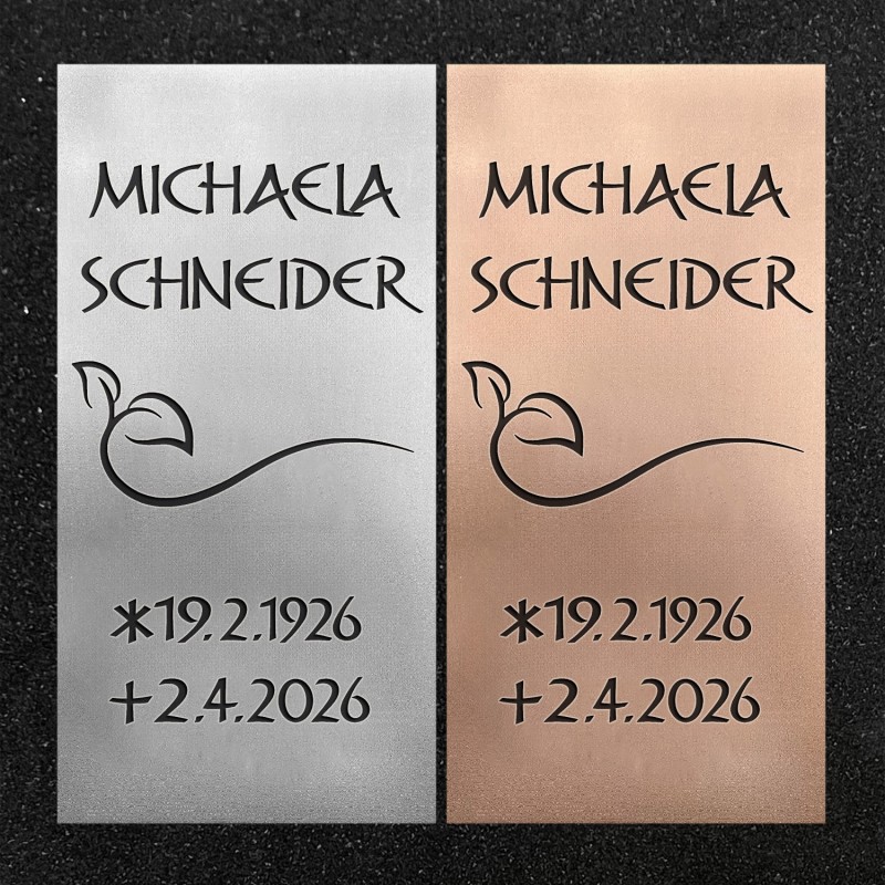 Urnenwand-Tafel vertikal "Blattranke" Urnenwand-Tafel vertikal "Blattranke"