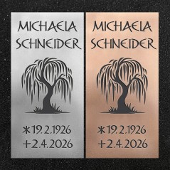 Urnenwand-Tafel vertikal "Trauerweide"