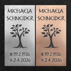 Urnenwand-Tafel vertikal "Baum mit Blätter"