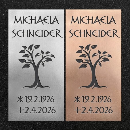 Urnenwand-Tafel vertikal "Baum mit Blätter"