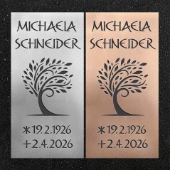 Urnenwand-Tafel vertikal "Baum im Wind"