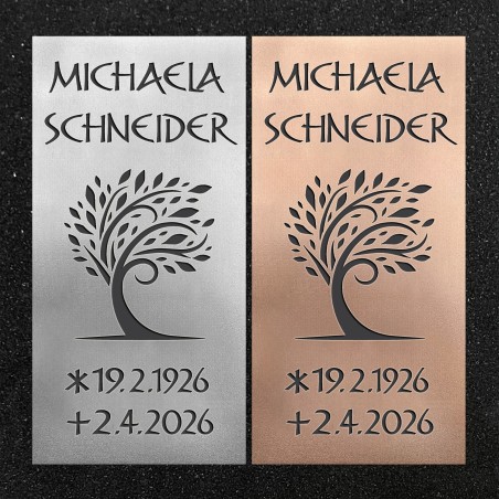 Urnenwand-Tafel vertikal "Baum im Wind"