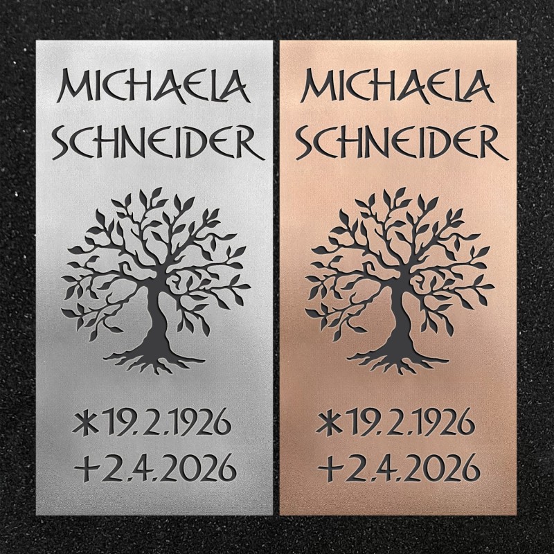 Urnenwand-Tafel vertikal "Baumkrone"