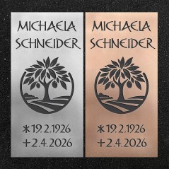 Urnenwand-Tafel vertikal "Olivenbaum"