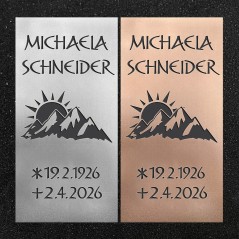 Urnenwand-Tafel vertikal "Sonnenaufgang"