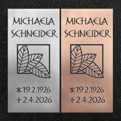 Urnenwand-Tafel vertikal "Drei Blätter"