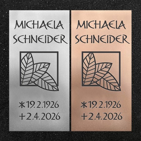 Urnenwand-Tafel vertikal "Drei Blätter"