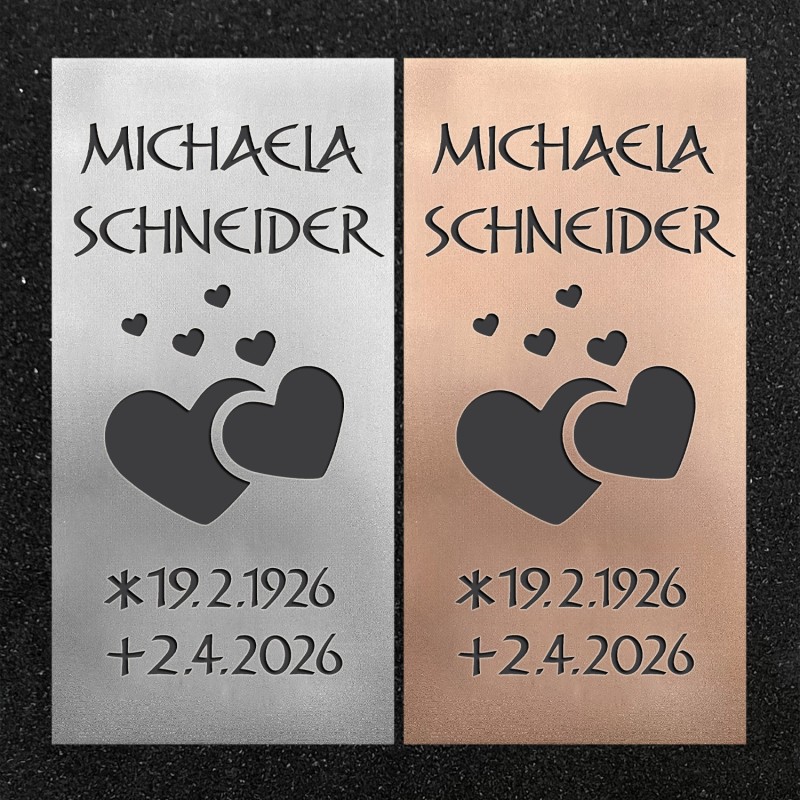 Urnenwand-Tafel vertikal "Herzen" Urnenwand-Tafel vertikal "Herzen"