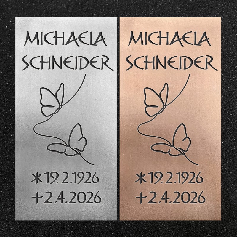 Urnenwand-Tafel vertikal "Schmetterlinge" Urnenwand-Tafel vertikal "Schmetterlinge"