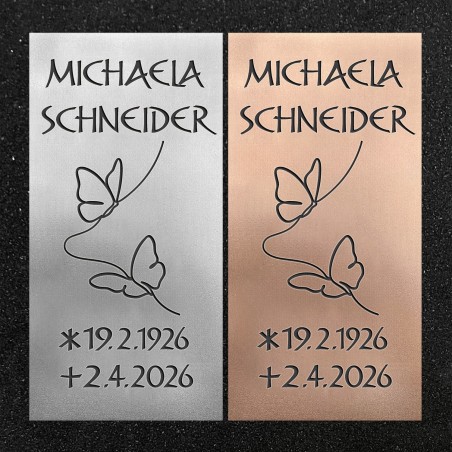 Urnenwand-Tafel vertikal "Schmetterlinge"