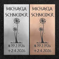 Urnenwand-Tafel vertikal "Pusteblume"