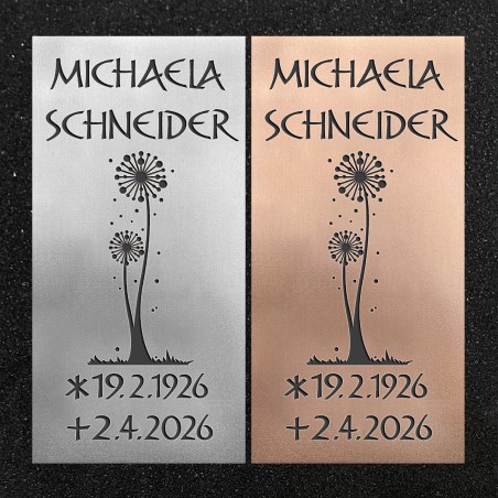 Urnenwand-Tafel vertikal "Pusteblume"