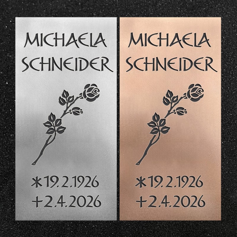 Urnenwand-Tafel vertikal "Rosenzweig" Urnenwand-Tafel vertikal "Rosenzweig"