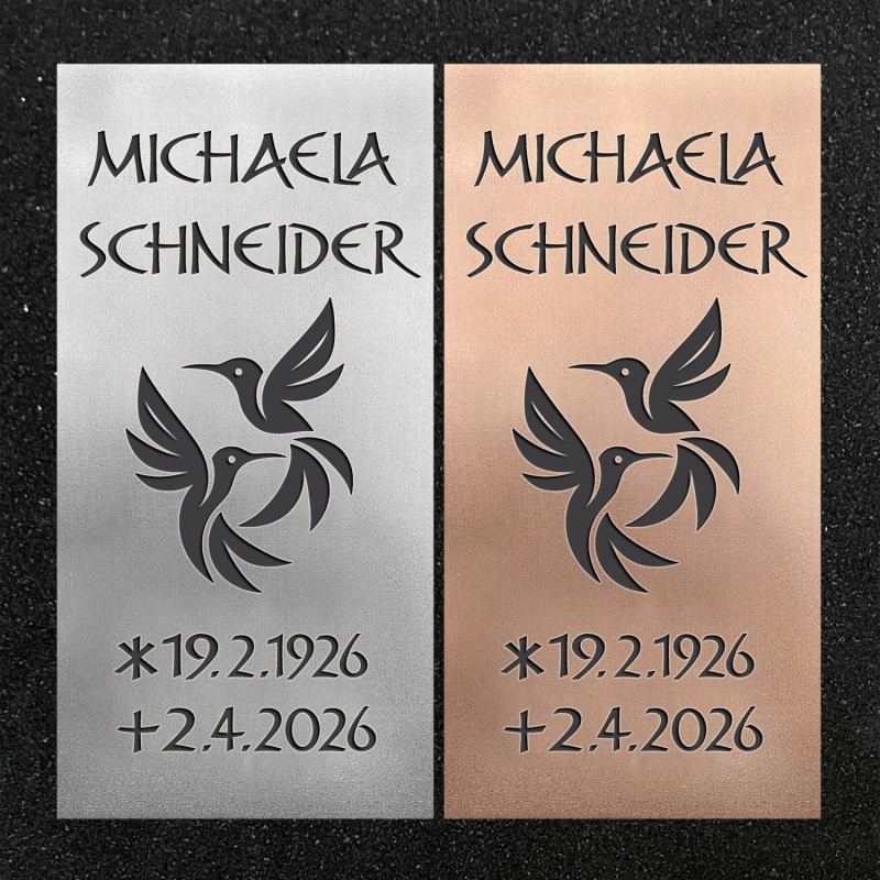 Urnenwand-Tafel vertikal "Zwei Vögel" Urnenwand-Tafel vertikal "Zwei Vögel"