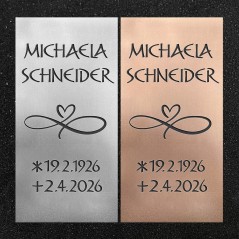 Urnenwand-Tafel vertikal "Unendliche Liebe"