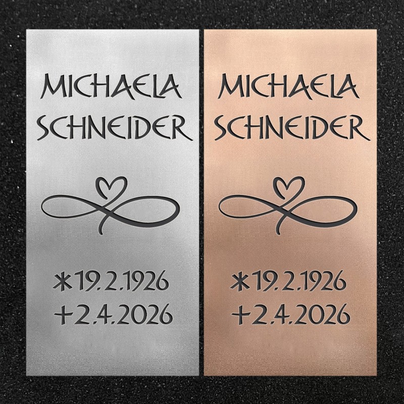 Urnenwand-Tafel vertikal "Unendliche Liebe" Urnenwand-Tafel vertikal "Unendliche Liebe"