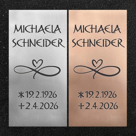 Urnenwand-Tafel vertikal "Unendliche Liebe"