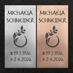 Urnenwand-Tafel vertikal "Blumenranke"