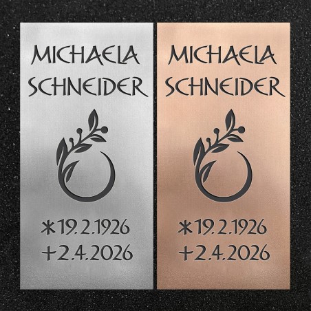 Urnenwand-Tafel vertikal "Blumenranke"