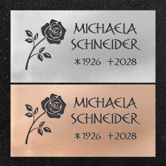 Urnenwand-Tafel horizontal "Rose"