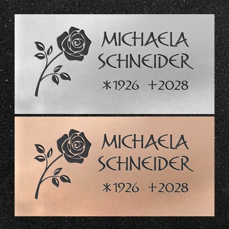 Urnenwand-Tafel horizontal "Rose"