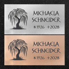 Urnenwand-Tafel horizontal "Trauerweide"