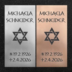 Urnenwand-Tafel vertikal "Davidstern"