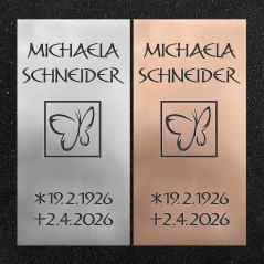 Urnenwand-Tafel vertikal "Schmetterling im Fenster"