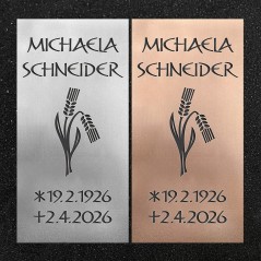 Urnenwand-Tafel vertikal "Zwei Ähren"