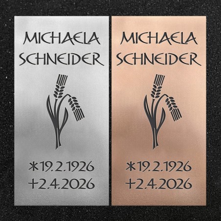 Urnenwand-Tafel vertikal "Zwei Ähren"