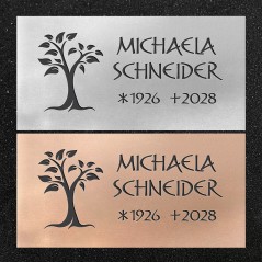 Urnenwand-Tafel horizontal "Baum mit Blätter"