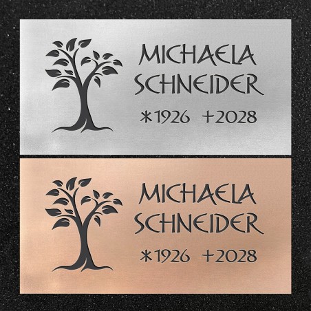 Urnenwand-Tafel horizontal "Baum mit Blätter"