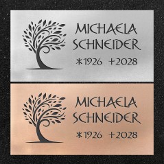 Urnenwand-Tafel horizontal "Baum im Wind"