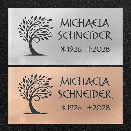 Urnenwand-Tafel horizontal "Baum im Wind"