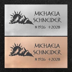 Urnenwand-Tafel horizontal "Sonnenaufgang"