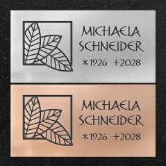 Urnenwand-Tafel horizontal "Drei Blätter"