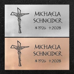 Urnenwand-Tafel horizontal "Christus am Kreuz"