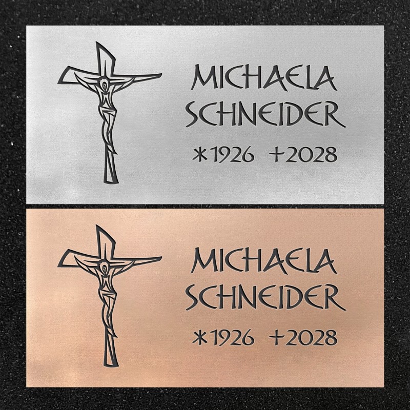 Urnenwand-Tafel horizontal "Christus am Kreuz" Urnenwand-Tafel horizontal "Christus am Kreuz"