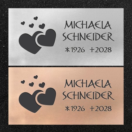 Urnenwand-Tafel horizontal "Herzen"