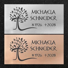 Urnenwand-Tafel horizontal "Kreuzbaum"