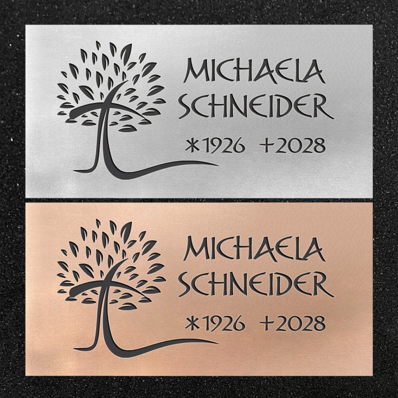 Urnenwand-Tafel horizontal "Kreuzbaum" Urnenwand-Tafel horizontal "Kreuzbaum"