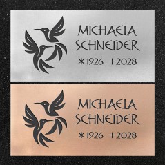 Urnenwand-Tafel horizontal "Zwei Vögel"