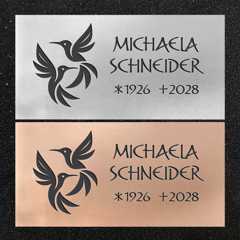 Urnenwand-Tafel horizontal "Zwei Vögel" Urnenwand-Tafel horizontal "Zwei Vögel"