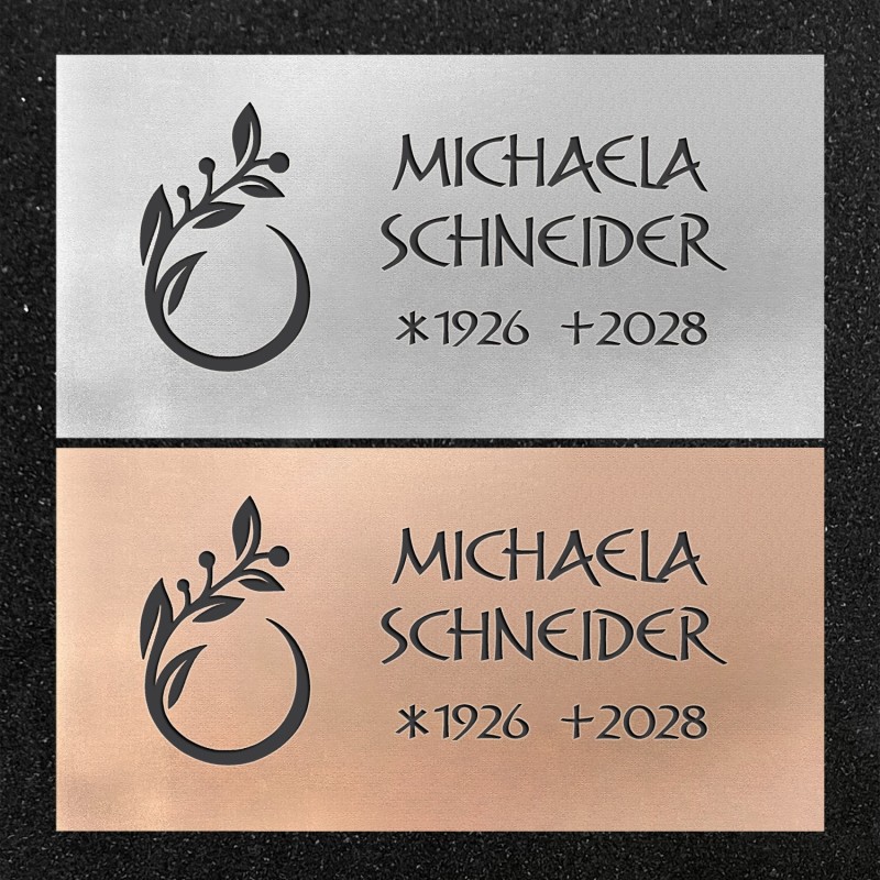 Urnenwand-Tafel horizontal "Blumenranke" Urnenwand-Tafel horizontal "Blumenranke"