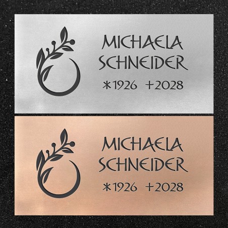 Urnenwand-Tafel horizontal "Blumenranke"