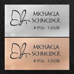 Urnenwand-Tafel horizontal "Schmetterling"