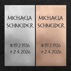 Urnenwand-Tafel vertikal "Ohne Ornament"