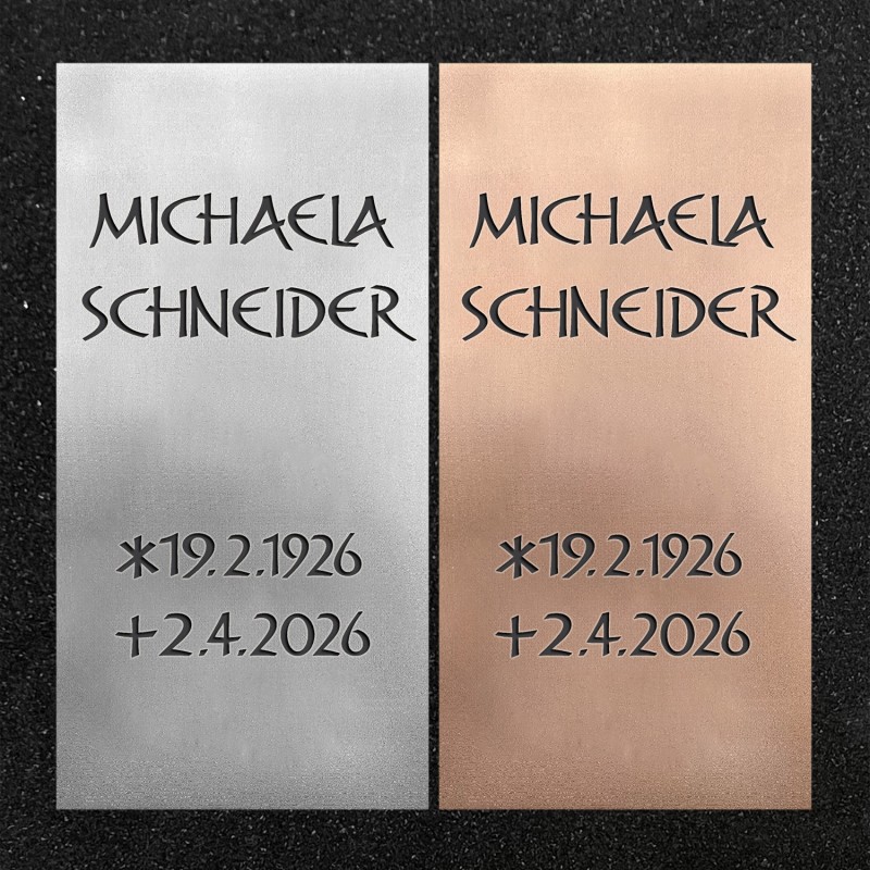 Urnenwand-Tafel vertikal "Ohne Ornament" Urnenwand-Tafel vertikal "Ohne Ornament"