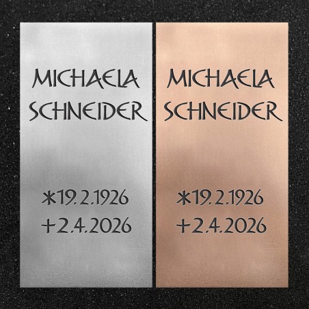 Urnenwand-Tafel vertikal "Ohne Ornament"