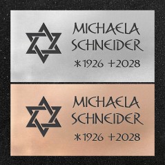 Urnenwand-Tafel horizontal "Davidstern"